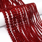 1040pcs 4/6/8mm Glass Beads Deep Red, Faceted Crystal Loose Rondelle Beads for Jewelry Making Bracelets Necklaces Suncatchers Plants Succulent DIY Crafts - color: Deep Red