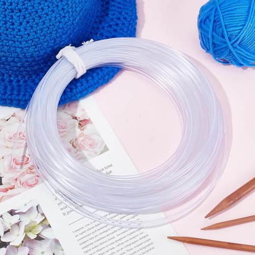 1 Roll Nylon Memory Wire 32.8 Yard Round Clear Plastic Wire White Boning Roll Clear Memory Brim Lines Crinoline Boning for Bridal Dress Hat Brims Jewelry Making Diameter:2.5mm - size: 2.5mm
