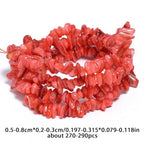 Chip Shells, 260pcs 5-8mm Irregular Beads with Holes, Light Red Shell & Crystal Chip Beads for Jewelry Making - color: Light Red