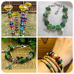 100pcs Green Glass Beads 14mm Large Hole European Beads Christmas Green Lampwork Loose Spacer Bead for Bracelet DIY Craft Necklace Earring Making Hole: 5mm - color: Dark Green
