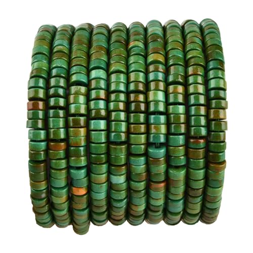 170pcs 4x2mm Green Turquoise Heishi Disc Rondelle Spacer Natural Stone Semi Precious Gemstone Loose Beads for Jewelry Making 15 inch - color: Green Turquoise, size: 4x2mm