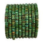 170pcs 4x2mm Green Turquoise Heishi Disc Rondelle Spacer Natural Stone Semi Precious Gemstone Loose Beads for Jewelry Making 15 inch - color: Green Turquoise, size: 4x2mm