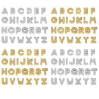 AUEAR, 104 Pack Silver Gold A-Z 8mm Full Rhinestone Slide Charms Crystal Alphabet Letter Alloy for Bracelets Necklace Wristbands DIY Jewelry Making - color: Silver & Gold, size: 104 Pack