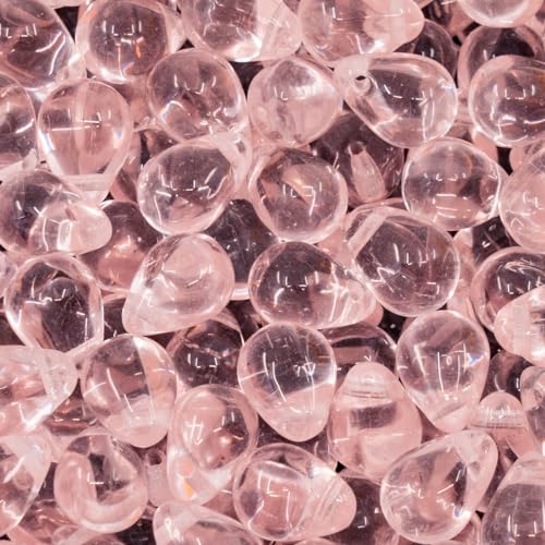 Czech 50-Piece Glass Beads, 6x9mm, Teardrop Light Pink Rosaline 70120 - color: Pink Rosaline