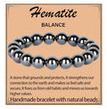 LPBeads Handmade Natural Gemstone Stretch Elastic Bracelet Healing Crystal Round Stone Beads Jewelry Gifts for Women Men - color: Hematite, size: 10mm