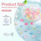 Glass Leaf Beads Crystal Glass Leaf Charms Transparent Leaves Pendants Tiny Green Leaf Bead Caps for Christmas Earring Bracelet Jewelry Making DIY Keychain Craft - color: AB Color-Leaf