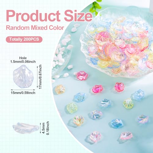 Glass Leaf Beads Crystal Glass Leaf Charms Transparent Leaves Pendants Tiny Green Leaf Bead Caps for Christmas Earring Bracelet Jewelry Making DIY Keychain Craft - color: AB Color-Leaf