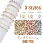 XIANNVXI 500Pcs Crown Spacer Beads for Jewelry Making - Smooth Loose Beads for DIY Bracelets & Necklaces (Gold, Silver, Rose Gold) - color: Crown 3 colors