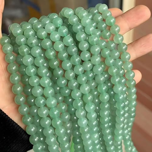 MJDCB Natural Stone Beads Green Aventurine Round Loose Beads for Jewelry Making DIY Bracelet Necklace (8mm) - color: Aventurine, size: 8mm