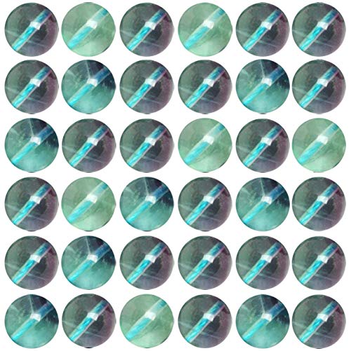 Natural Stone Beads 100pcs 8mm Fluorite Round Genuine Real Stone Beading Loose Gemstone Hole Size 1mm DIY Smooth Beads for Bracelet Necklace Earrings Jewelry Making (Fluorite Green, 8mm) - color: Fluorite Green, size: 8mm