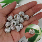 PAMIR TONG 110pcs 13mm White Rhinestone Round Resin Beads for DIY Jewelry Making & Crafts - color: PT413 White Rhinestone