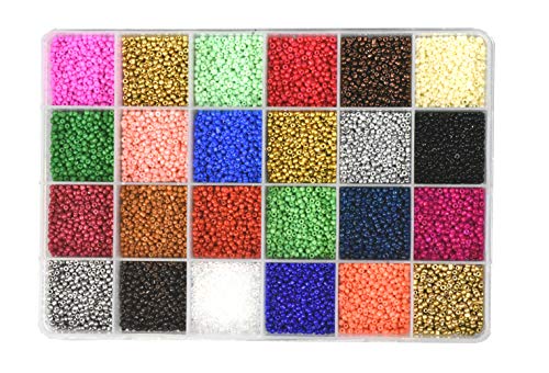 Mandala Crafts 11/0 Glass Seed Beads for Beadwork – 18000 Pcs 2mm Rainbow Round Small Rocaille Beads for Jewelry Making, Necklace Bracelet Earring Craft Supplies - color: Rainbow Combo, size: Round 11/0 Or 2 Mm