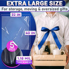 5 Pcs Shrink Wrap Bags for Gift Baskets – 32x40 Large Shrink Wrap, Wide Use for Gifts & Hampers – Durable & Easy to Use Clear Cellophane Bags for Presents, Mother’s Day Packaging & Holiday Baskets - size: 1 count (Pack of 5)
