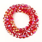 70pcs 8mm Valentine's Day AB Red Faceted Heart Beads for Jewelry Making Crystal Glass Beads for Bracelets Necklace Crafts, Friendship Bracelet Kit, Love Gifts - color: AB Red