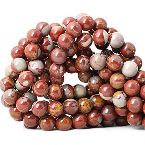 35PCS 10mm Natural Aust Noreena Jasper Gemstone Smooth Surface Round Loose Beads for Jewelry Making 1 String 15 Inches - color: Aust Noreena Jasper, size: 10mm