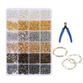 Crimp Beads, Crimper Beads, Beading Tubes Maker Accessories with Pliers for Rings Chains Earrings Necklaces Workplace Beginner Professional - color: 24-frame Set