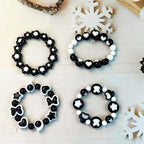 Black and White Chunky Acrylic Bead, Beads for Pens Focal Beads Bracelet Beads Loose Spacer Bead Heart Star Kandi Bead for DIY Beadable Pens Necklaces Earings Keychains Jewelry Making (Black+White) - color: Black+White