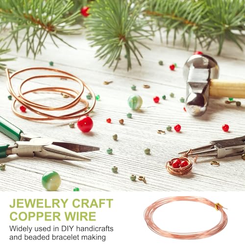 PATIKIL 99.9% Pure Copper Wire for Jewelry Making, 20 Gauge (0.8mm) Copper Craft Wire 14.8 Feet Beading Jewelry Making Supplies for Crafting Wreath Electroculture Gardening - size: 20 Gauge x 14.8 Feet