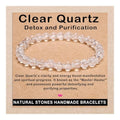 AD Beads Handmade Gemstone Stretch Elastic Bracelet Crystal Healing Reiki Nature's Beauty and Spiritual Essence Unisex - color: Clear Quartz (Detox and Purification), size: 6mm