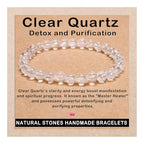 AD Beads Handmade Gemstone Stretch Elastic Bracelet Crystal Healing Reiki Nature's Beauty and Spiritual Essence Unisex - color: Clear Quartz (Detox and Purification), size: 6mm