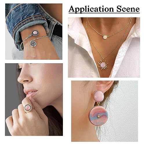 Crafans 50Pcs 8mm Half Round Gemstone Cabochons Natural Rose Quartz Flat Back Stone Cabochons Domes No Hole Healing Power Stone Chakra Crystal Beads for Jewelry Making - color: Rose Quartz, size: 8mm