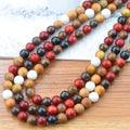 8mm Massive Beads Natural Wooden Rosewood Round Loose Beads Jewelry Making Handmade Craft with Thread 200 PCS(Mixed Wood, 8mm) - color: Mixed Woods, size: 8mm