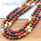 8mm Massive Beads Natural Wooden Rosewood Round Loose Beads Jewelry Making Handmade Craft with Thread 200 PCS(Mixed Wood, 8mm) - color: Mixed Woods, size: 8mm
