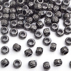 100 Pieces Gun Black Rondelle Spacer Beads - European Large Hole Tube Column Loose Charm Beads - Accessories for DIY Bracelet Necklace Earrings Jewelry Making - color: Gun Black