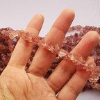 90 Inches Strawberry Quartz Irregular Shaped Crystal and Healing Tumbled Chip Stone Beads for Jewelry Making - color: Dark Pink-Strawberry Quartz