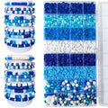 Blue Heishi 6mm Clay Beads for Bracelets Necklace Earring DIY Crafts - Blue Boho DIY Craft Assorted Beads for Women Jewelry Making Kit - Ocean Bohemian Summer Beach Holiday Party Supplies Set, 1 Box