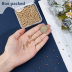 BENECREAT 600Pcs Real 24K Gold Plated Stainless Steel Spacer Beads, Round Spacers Beads, 1.5mm Hole Metal Smooth Bead for DIY Bracelet Necklace Jewelry Crafts Making - size: Hole: 1.5mm