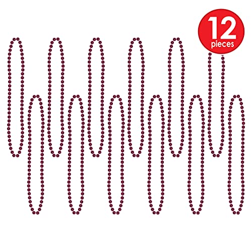 Party Beads - Small Round - size: 12-Pack, style: Maroon (12-Pack)