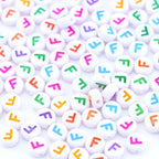 300Pcs Acrylic Letter Beads F 4X7mm Individual Round Alphabet Beads for Friendship Jewelry Making - color: Round - F