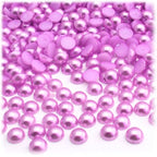 The Crafts Outlet 144pc Pearl Finish Half Dome Beads, Round, 5mm, Golden Caramel Brown
