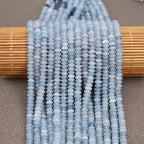 BONNY BOXX 1 Strand (150PCs) Natural 2 * 4mm Aquamarine Rondelle Beads, Natural Abacus Disk Stone Beads Loose Spacer Gemstone for DIY Bracelet Necklace Jewelry Making - color: Aquamarine, size: 2*4MM