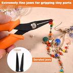 Long Nose Pliers Serrated Jaws Tweezer Nose Pliers Specialty Pointed Nose 1.5mm Diameter Tip Mini Needle Nose Plier Chain Nose Plier with Spring Precision Jewellery Making Tool - style: Long Nose Pliers Serrated Jaws