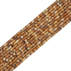 BEADIA Natural Brown Picture Jasper Short Cylinder Beads 2x3mm 155pcs Tube Loose Semi Gemstone Beads for Jewelry Making Design - color: Brown Picture Jasper