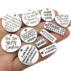 30pcs Inspiration Words Charms Craft Supplies Mixed Pendants Beads Charms Pendants for Crafting Jewelry Findings Making Accessory for DIY Necklace Bracelet (Antique Silver)