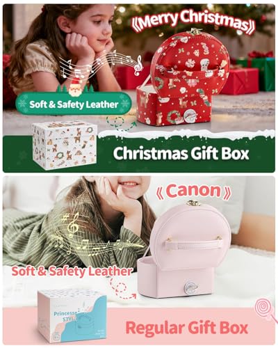 VLANDO Gifts for Girl, Musical Jewelry Box for Girls, Small Kid Music Box with Ballerina, Gifts for Christmas Girls Kids - Christmas White - color: E.Christmas White