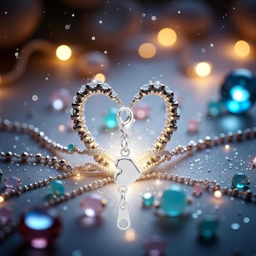 2Pcs 925 Sterling Silver Heart Jewelry Clasps,DIY Making,Silver Double Lobster Clasp Closures Necklace Extender for Necklace Bracelet,Jewelry Clasps,Arts,Crafts and Sewing,Jewelry Findings