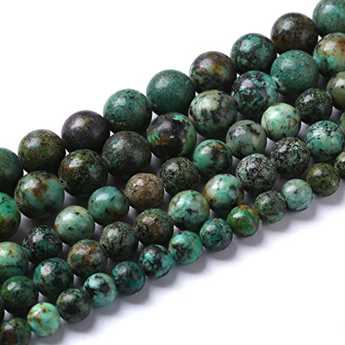 6mm 60pcs Natural African Turquoise Stone Beads for Jewelry Making Round Loose Gemstone Beads DIY Bracelet Necklace Earrings - color: African Turquoises, size: 6mm