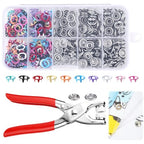 Sewing Kit with 100PCS Metal Buttons, Metal Snaps Buttons with Fastener Pliers Press Tool Kit, Colorful Five Claw Buckle Installation Plier Tool Set for DIY Crafts Sewing Fabric Clothes