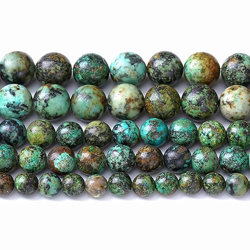 8MM 45PCS Natural Stone Green African Turquoise Spacer Loose Beads for Jewelry Making DIY Bracelet Necklace - color: African Turquoise, size: 8mm