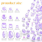 1500 Pcs Crystal Glass Beads for Jewelry Making – 12 Styles Bicone, Rondelle, Cube, Teardrop & 3mm Spacer Beads, DIY Bracelet Necklace Earring Craft Kit with Organizer Box(Light Purple) - color: Light Purple