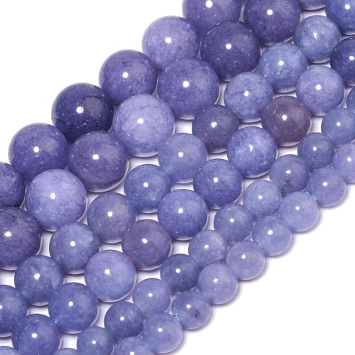 Yochus 45pcs Blue Angelite Stone Beads，8mm Healing Power Natural Stone Round Loose Beads for Jewelry Making Earring Necklace DIY Crafts - color: Blue Angelite, size: 8mm 45beads