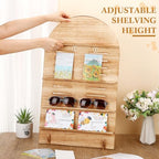DoubleFill 5 Tier Wooden Earring Display for Vendor Arch Jewelry Display Stand Rack with Adjustable Height for Retail Selling - color: Brown