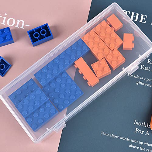 6 Pack Rectangular Clear Plastic Storage Containers Box with Hinged Lid for Beads and Other Small Craft Items (6.1 x 2.56 x 1.18 inch) - size: 6.1 x 2.56 x 1.18 inch