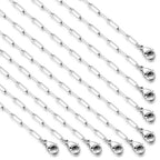 10PCS Paperclip Chains Necklace Bulk 3MM 24 Inches Stainless Steel Finished Paperclip Link Chain Bulk forJewelry Making - color: stainless steel, size: 3MM * 24 Inches