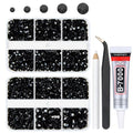 qiipii Pure Black Resin Flatback Rhinestones for Bedazzling Crafting 2mm-6mm Flatback Jelly Stones Solid Black Gems Diamonds for Face Eyes Makeup Tumblers Mugs Bottles DIY Crafts Clothes Shoes Phones - color: Pure Black