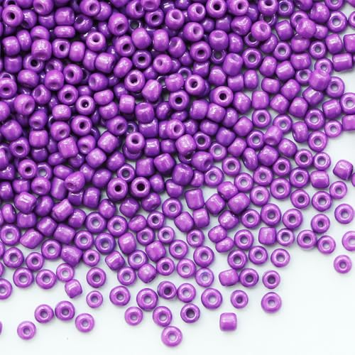 2mm Purple Seed Beads for Jewelry Making 200 Grams About 18880pcs,12/0 Glass Craft for Making Earrings, Bracelets, Pendants, Waist Jewelry, DIY Handmade Seed Beads（Purple） - color: Purple, size: 2mm